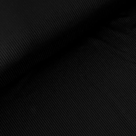 Solid Black on Unbrushed Rib Knit, Sold by the Half Yard